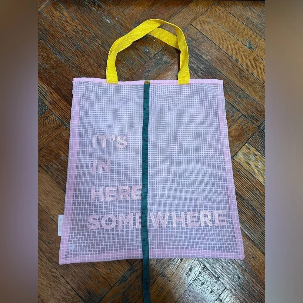Benefit cosmetics mesh tote bag